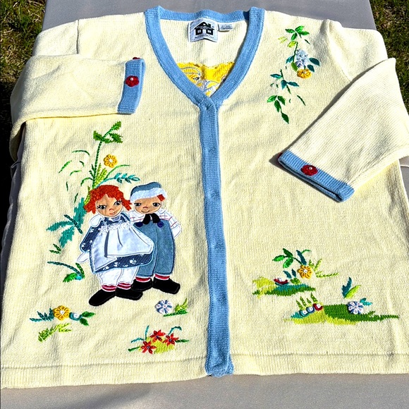 Storybook Knits Sweaters - Storybook Knits Raggedy Ann & Andy Sweater sz L unisex